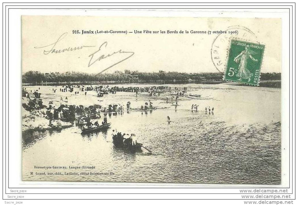 JUSIX(47)1906-une Fête Sur Les Bords De La Garonne(7/10/1906) - Meilhan Sur Garonne