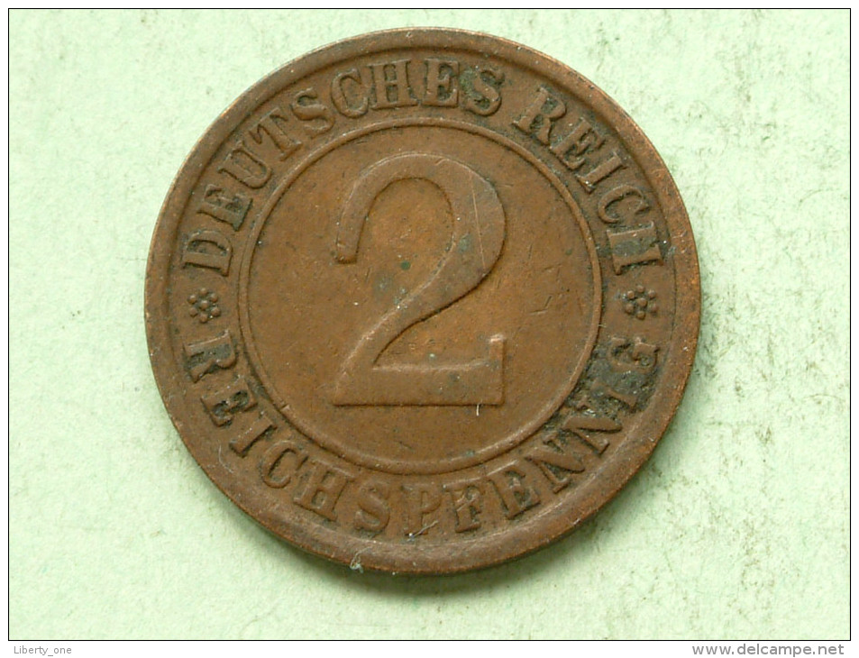 1924 G - 2 Reichspfennig / KM 38 ( Uncleaned Coin - For Grade, Please See Photo ) !! - 2 Rentenpfennig & 2 Reichspfennig