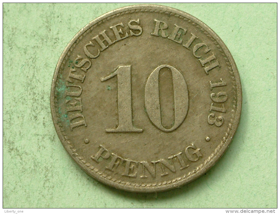 1913 D - 10 Pfennig / KM 12 ( Uncleaned Coin - For Grade, Please See Photo ) !! - 10 Pfennig