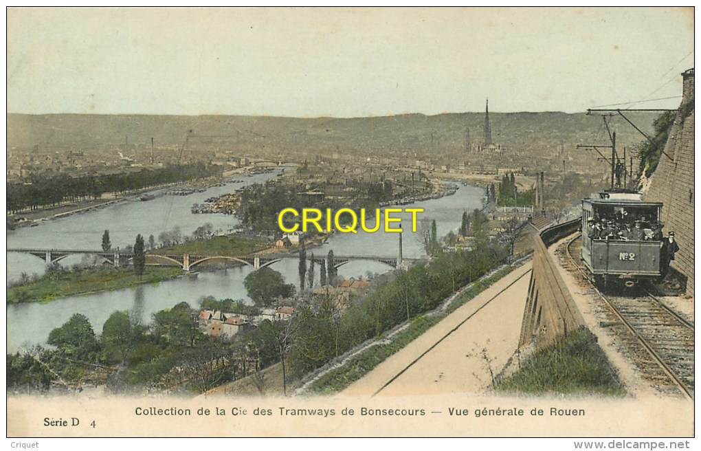 Cpa 76 Bonsecours, Collection Des Tramways,  Carte Colorisée Pas Très Courante - Bonsecours