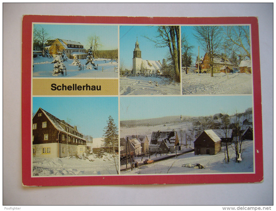 Germany: SCHELLERHAU - Jugendherberge Georg Schumann, Kirche, Bergklause, Betriebsferienheim Des VEB Pentacon,1983 Used - Schellerhau