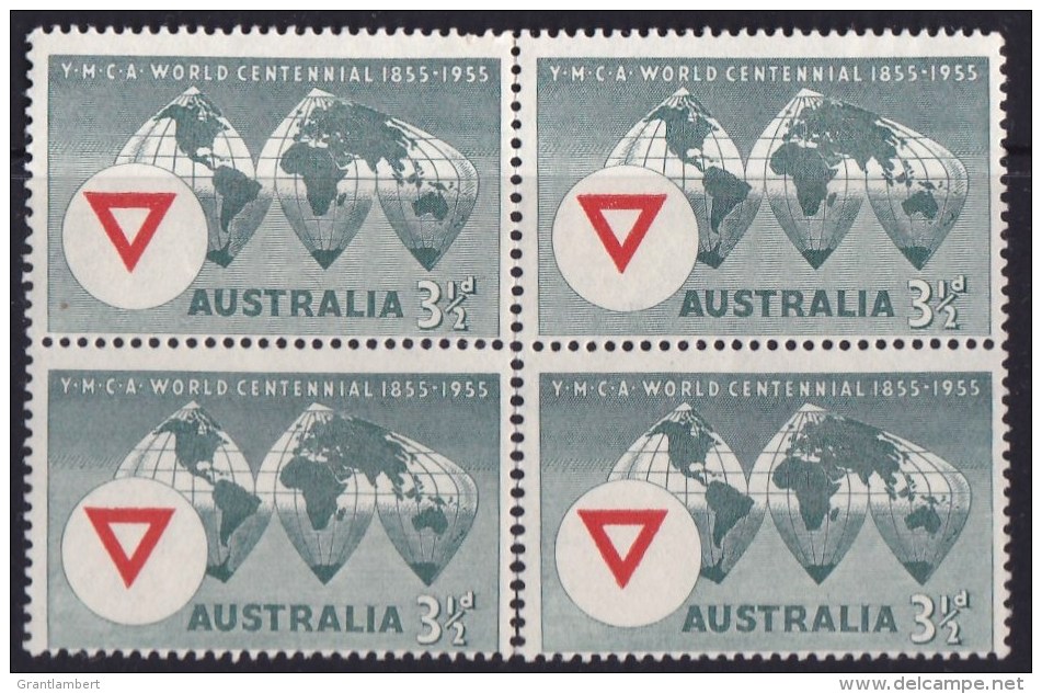 Australia 1955 YMCA Centennial Block Of 4 MNH - Some Perf Separation - Neufs