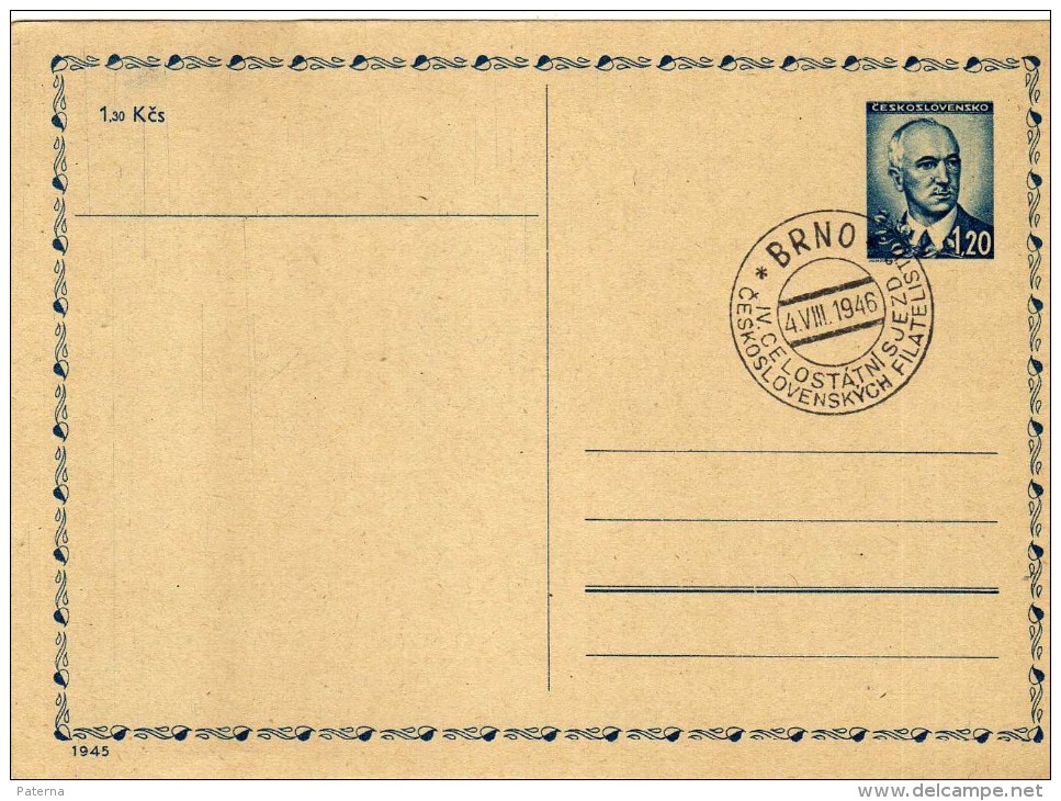 1616 Entero Postal  Brno 1946 Checoslovaquia - Postales