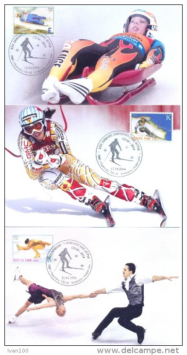 2014.  Transnistria, Winter Olympic Games Sochi'2014, 6 Maxicards, Mint/** - Winter 2014: Sochi