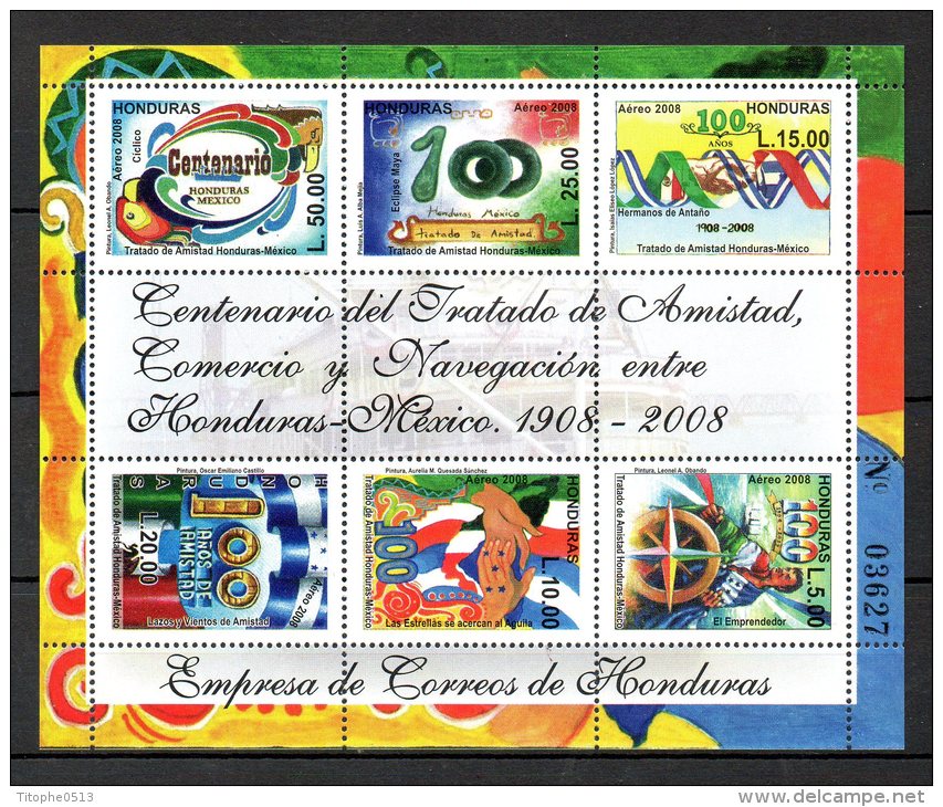 HONDURAS. BF 89 De 2008 (neuf Sans Charnière/MNH). Traité Avec Le Mexique. - Honduras