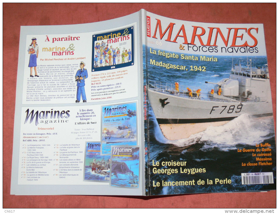 MARINE MAGAZINE N°66 EDIT 2000 MADAGASCAR 1942 L INVASION / CUIRASSE MASSENA / SOUS MARIN  " LA PERLE " 1990 - Boats