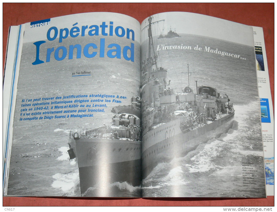 MARINE MAGAZINE N°66 EDIT 2000 MADAGASCAR 1942 L INVASION / CUIRASSE MASSENA / SOUS MARIN  " LA PERLE " 1990