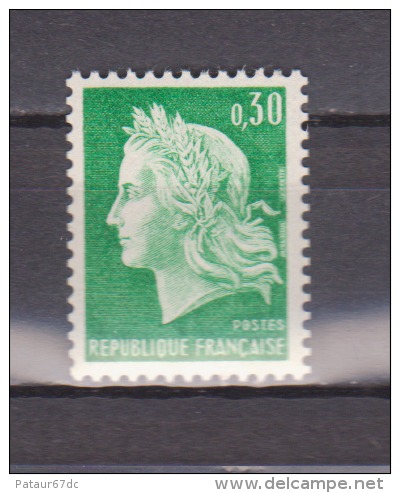 FRANCE / 1967 / Y&T N° 1536Aa ** (de Roulette Sans N°) : Marianne De Cheffer 30c Vert - Gomme D´origine Intacte - Neufs