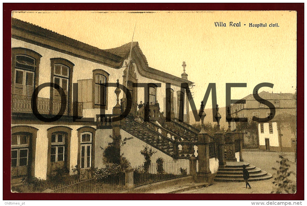 VILA REAL - UM ASPECTO DA FACHADA PRINCIPAL DO HOSPITAL CIVIL - 1910 PC - Vila Real