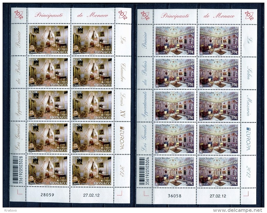 MONACO 2012 Europa CEPT 2 SHEETLETS MNH - Unused Stamps