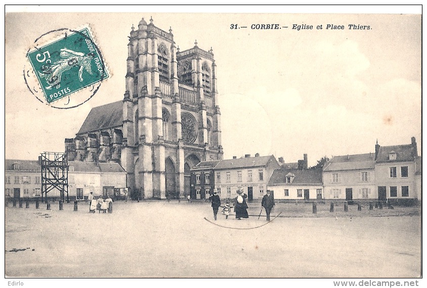 CORBIE  église Et Place Thiers - TTBE - Corbie