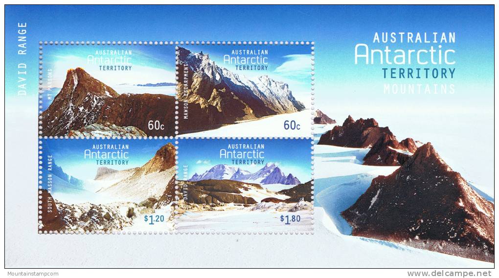 AAT 2013 Australian Antarctic Territory Mountains Miniaturesheet ** MNH - Nuovi
