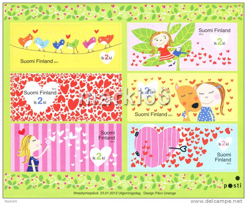 Finland - 2012 - I Heart You - Mint Self-adhesive Miniature Sheet - Neufs