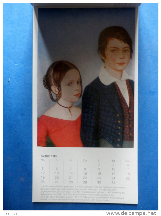 Deutsche Maler Des 19.Jahrhunderts 1985 Kalender - Postcards - Calendar - Germany - 1985 - Unused - Grossformat : 1981-90