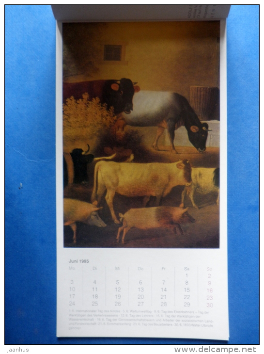 Deutsche Maler des 19.Jahrhunderts 1985 Kalender - postcards - calendar - Germany - 1985 - unused