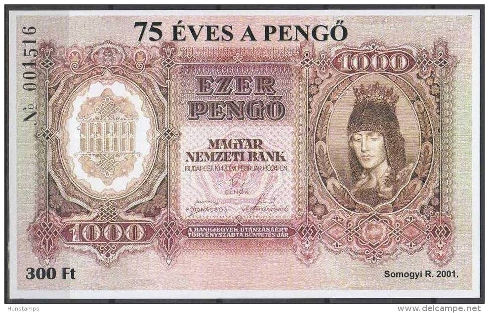 Hungary 2001. Coins - Pengo 75. Anniv. Commemorative Sheet Special Catalogue Number: 2001/06. - Herdenkingsblaadjes