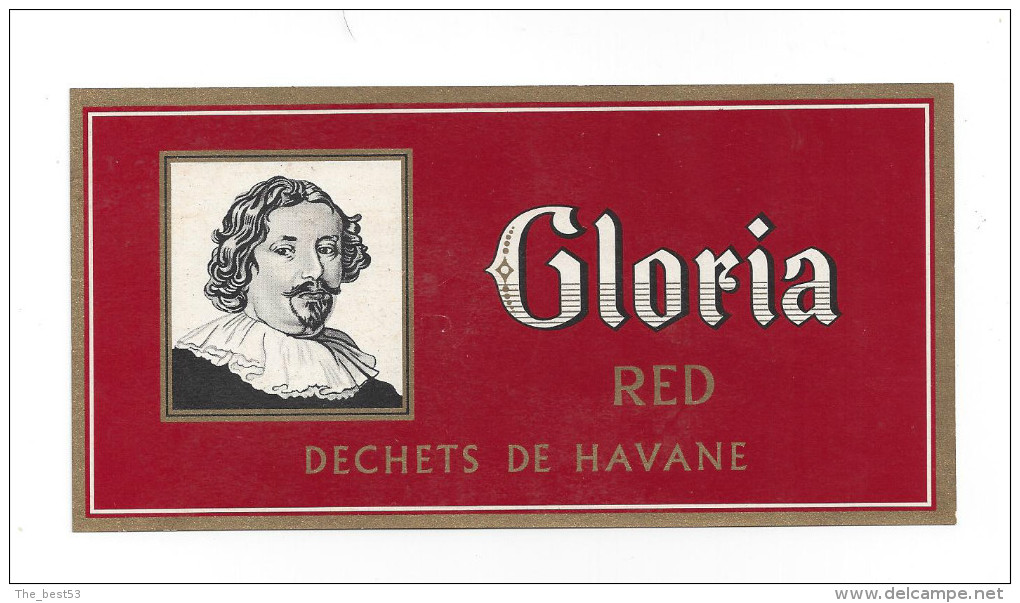 Etiquette  Boite De Cigares -   Gloria Red   -   16 X 8 Cm - Etiquettes