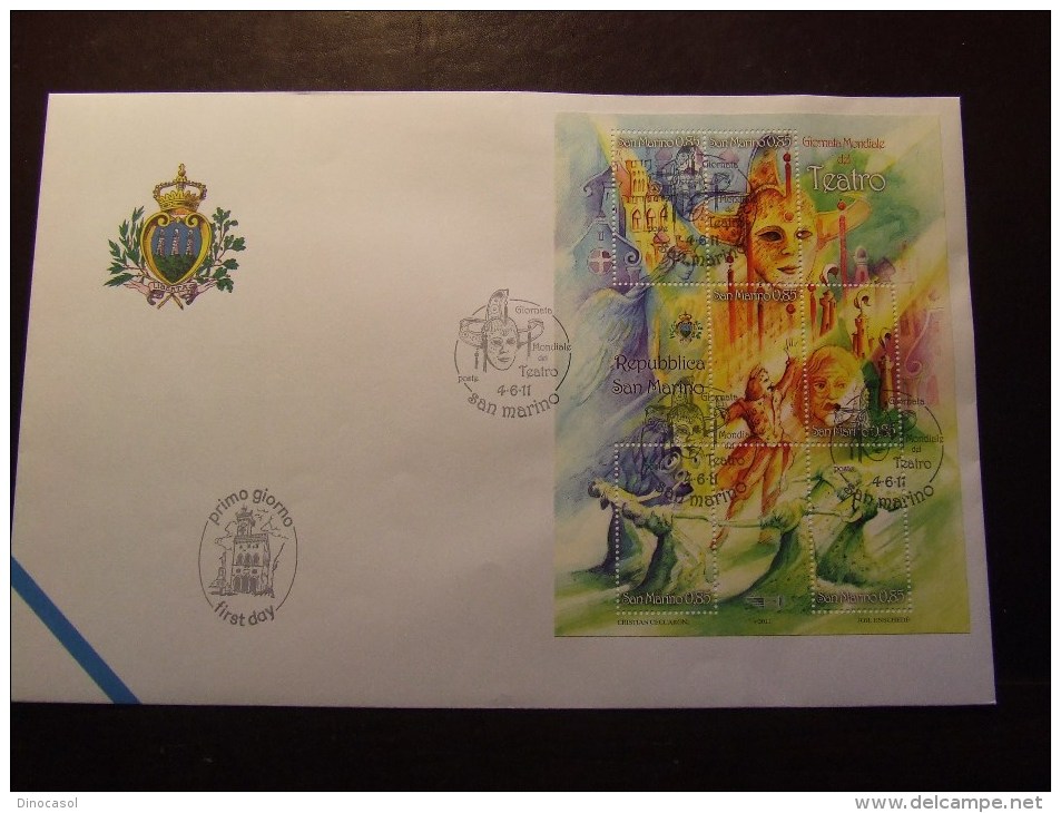 SAN MARINO 2011 TEATRO BF USATO FDC - Oblitérés