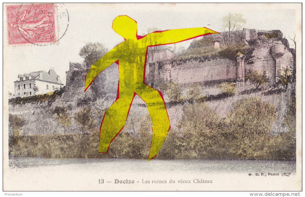 DECIZE - Les Ruines Du Vieux Château - Carte Colorée - Decize