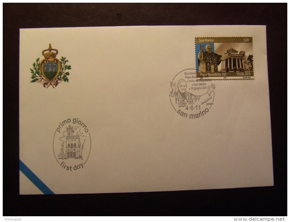 SAN MARINO 2011 BENEDETTO 1 € USATO FDC - Gebruikt