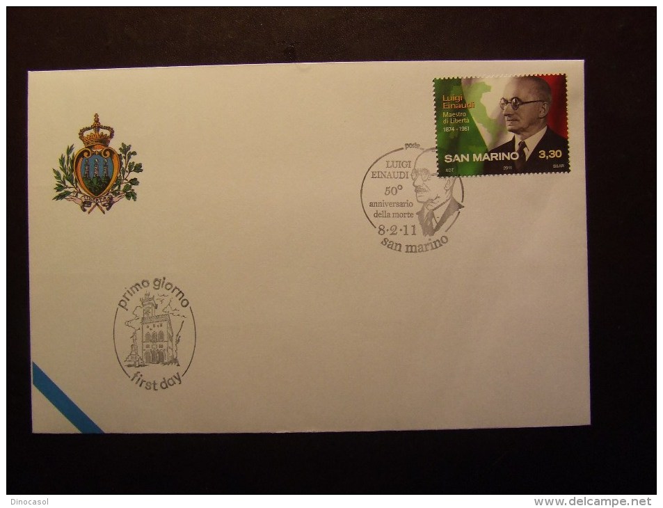 SAN MARINO 2011 EINAUDI 3,30 €  USATO FDC - Gebruikt