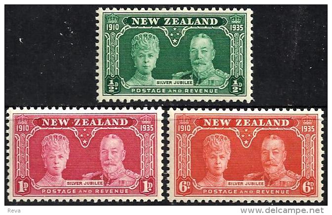 NEW ZEALAND KGV CORONATION 25TH ANNIVERSARY SET OF 3 1/2 - 6 P MLH 1935 SG573-75 READ DESCRIPTION !! - Unused Stamps
