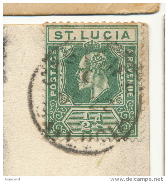 St Lucia Castries  High Street P. Used Stamped 1909 - Sainte-Lucie