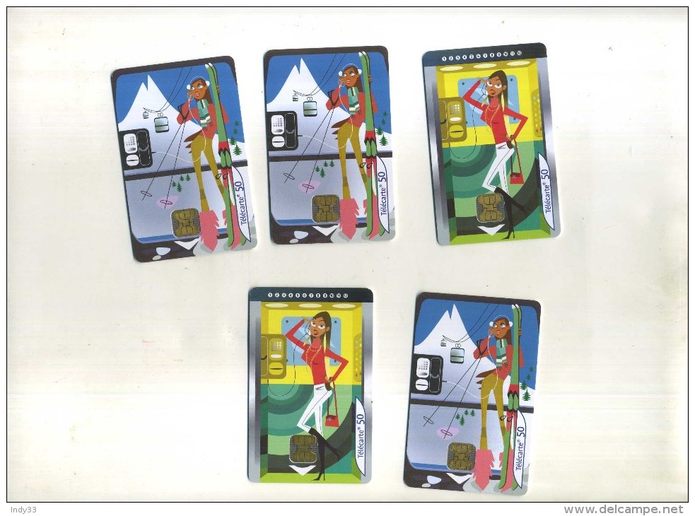 - FRANCE . LOT DE 5 TELECARTES COLLECTION LES CABINES DE TELEPHERIQUE ET D'ASCENSEUR . DOUBLES DE COLLECTION . - Sammlungen