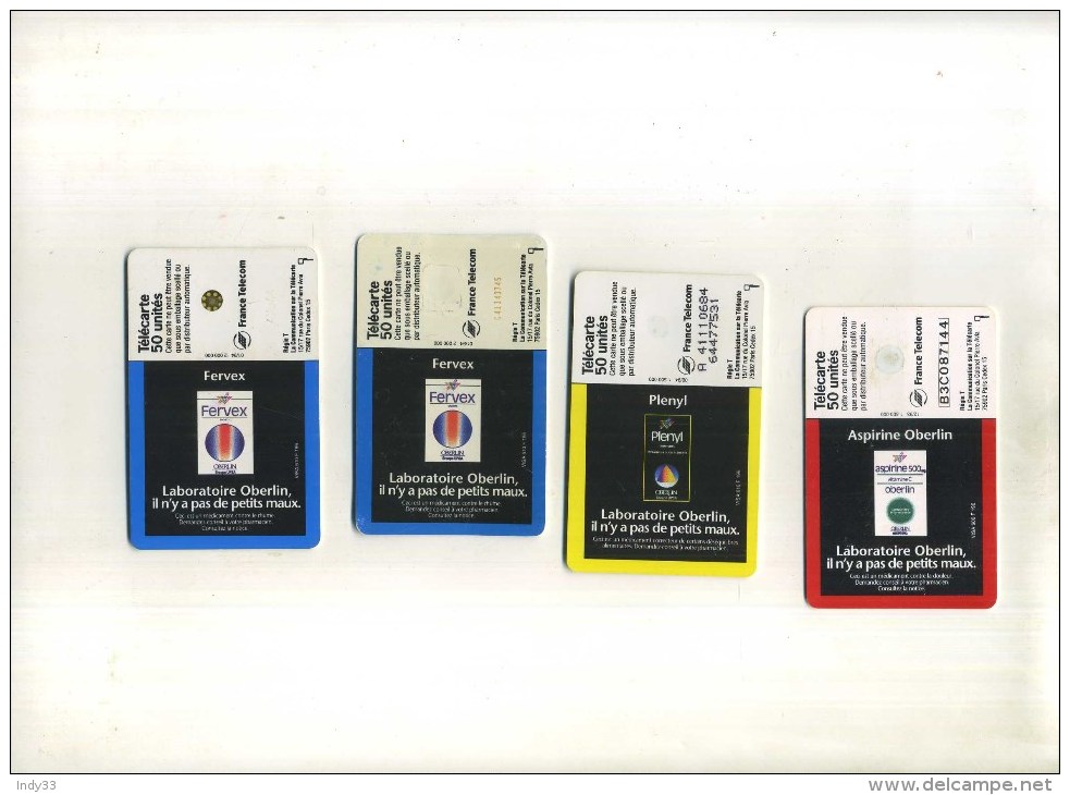 - FRANCE . LOT DE 4 TELECARTES COLLECTION LABORATOIRE OBERLIN . DOUBLES DE COLLECTION . - Colecciones