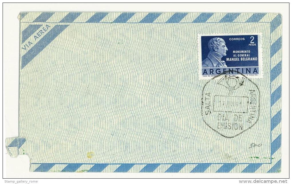 ARGENTINA - AEROGRAMMA NON VIAGGIATO FDC - MANUEL BELGRANO ANNO 1961 - Cartas & Documentos