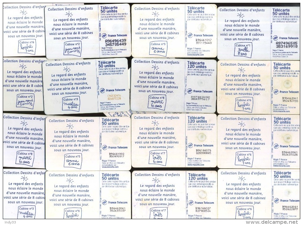 - FRANCE . LOT DE 18 TELECARTES COLLECTION DESSINS D'ENFANTS . DOUBLES DE COLLECTION . - Colecciones