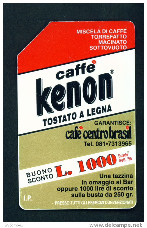 ITALY - Urmet Phonecard  Kenon Coffee  Used As Scan - Publiques Publicitaires