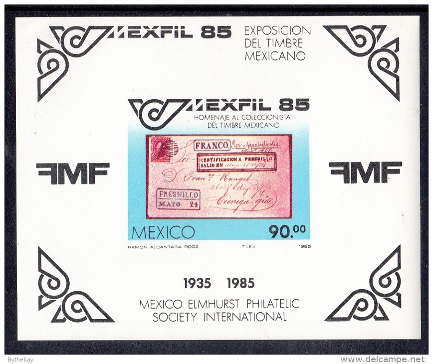 Mexico MNH Scott #1385 Souvenir Sheet 90p Mexico #111 On Cover - MEXFIL 85 - Mexique