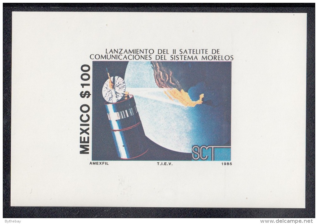 Mexico MNH Scott #1423 Souvenir Sheet 100p Morelos And Telecommunications Satellite Launch - Télécom