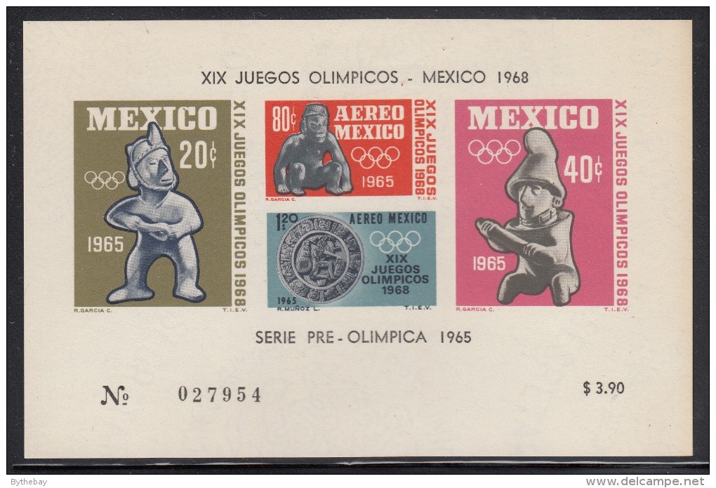 Mexico MNH Scott #C310a Souvenir Sheet Of 4 Imperf 1968 Summer Olympics, Mexico City - Mexique