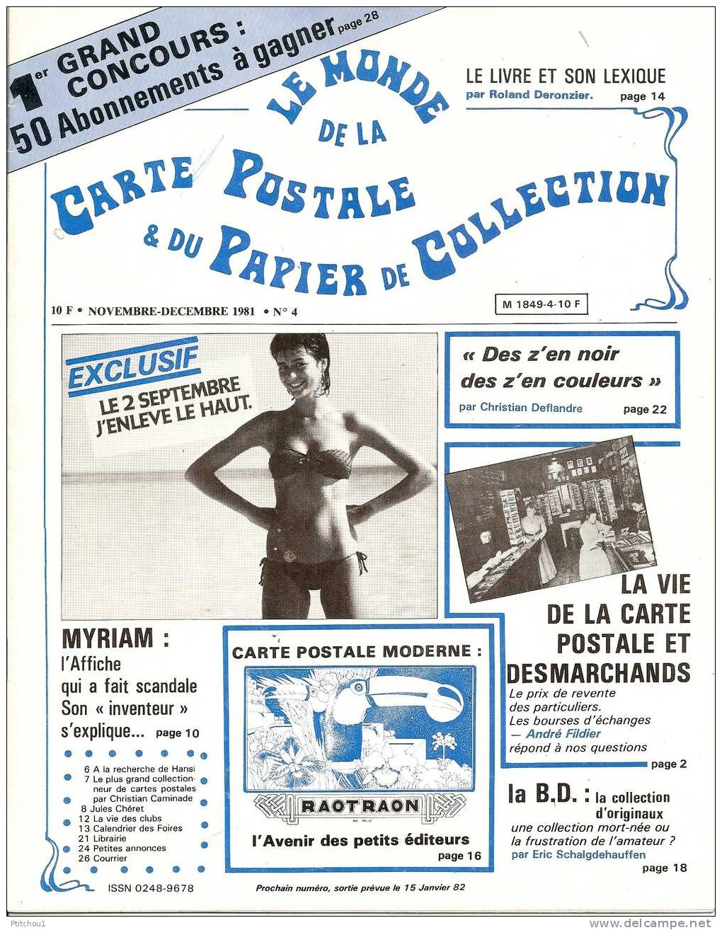 Le Monde De La Carte Postale Et Du Papier De Collection 1981 - Francés