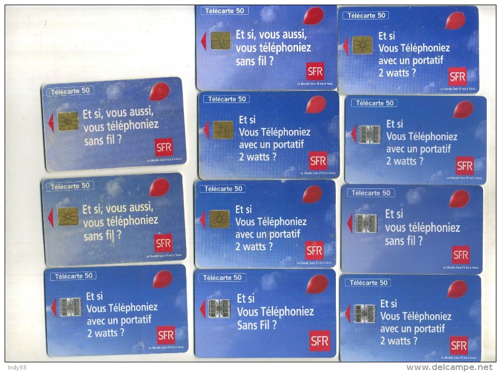 - FRANCE . LOT DE 11 TELECARTES COLLECTION SFR . DOUBLES DE COLLECTION . - Verzamelingen