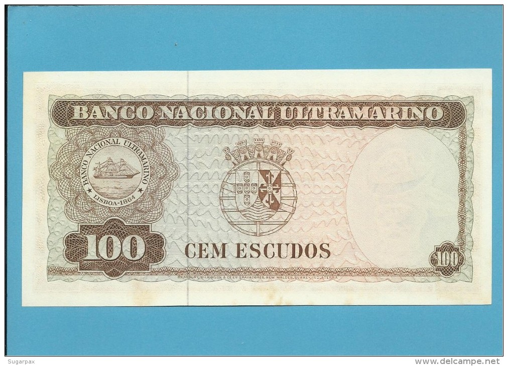 TIMOR - 100 ESCUDOS - 25.4.1963 - AUNC - P 28 - Sign. 8 - REGULO D. ALEIXO - PORTUGAL - Timor