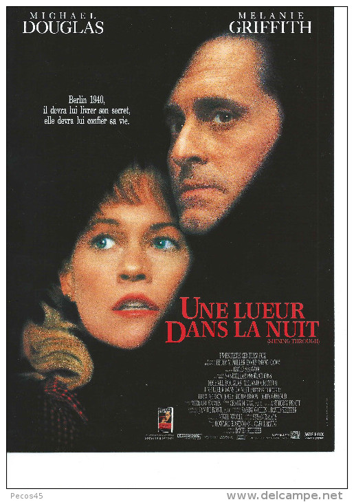 Affichette "Une Lueur Dans La Nuit" (Shining Through) - Michael DOUGLAS / Melanie GRIFFITH. - Pubblicitari