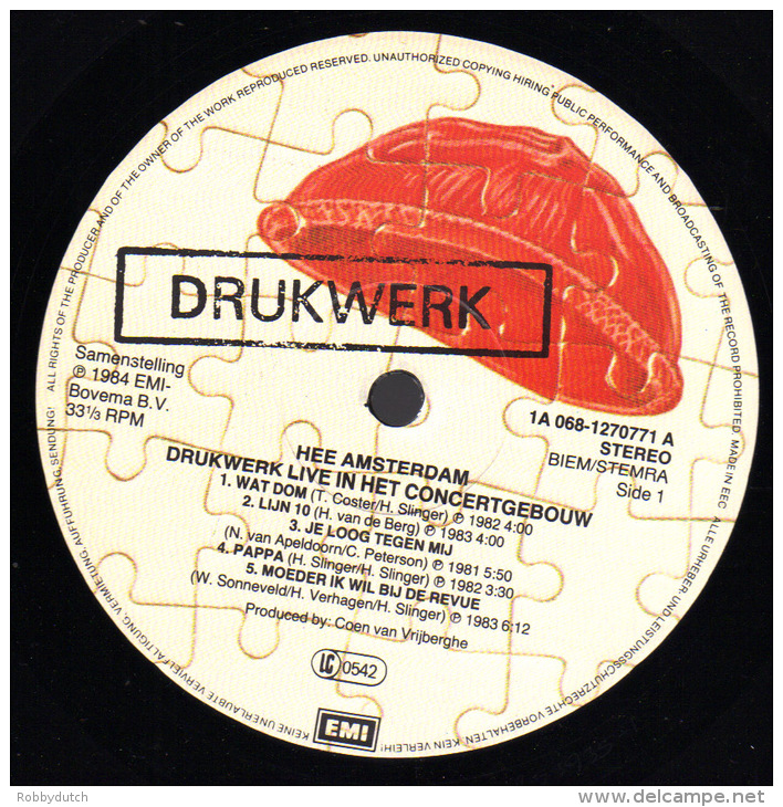 * LP *  DRUKWERK - HEE AMSTERDAM (Live In Het Concertgebouw)(Holland 1984) - Sonstige - Niederländische Musik