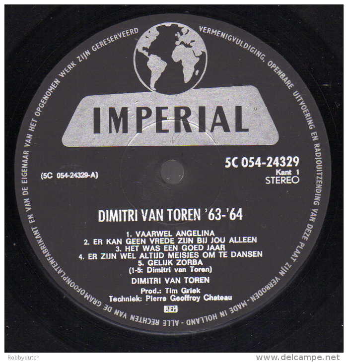 * LP *  DIMITRI VAN TOREN '63-'64 (Holland 1970 EX-!!!) - Other - Dutch Music