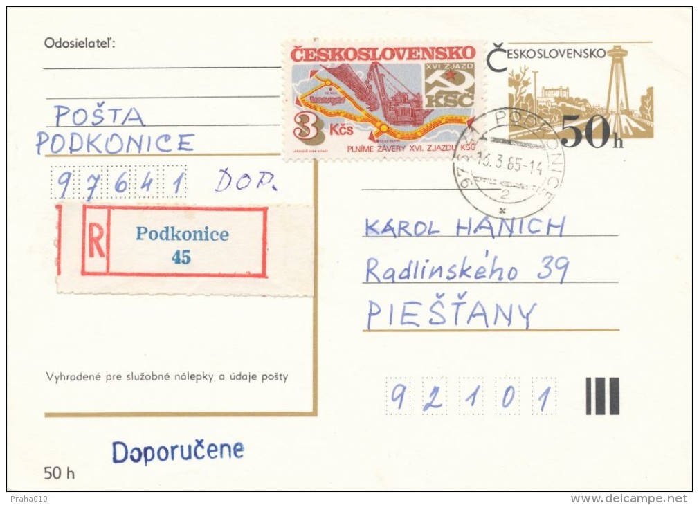 I2873 - Czechoslovakia (1985) 976 41 Podkonice - Lettres & Documents