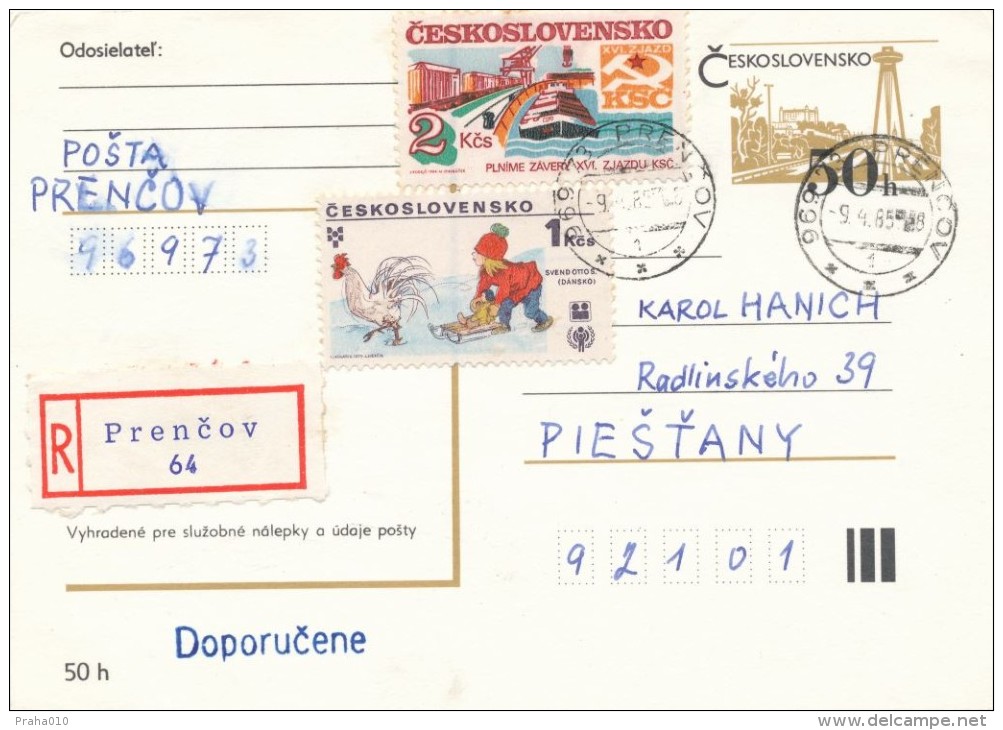 I2875 - Czechoslovakia (1985) 969 73 Prencov - Lettres & Documents