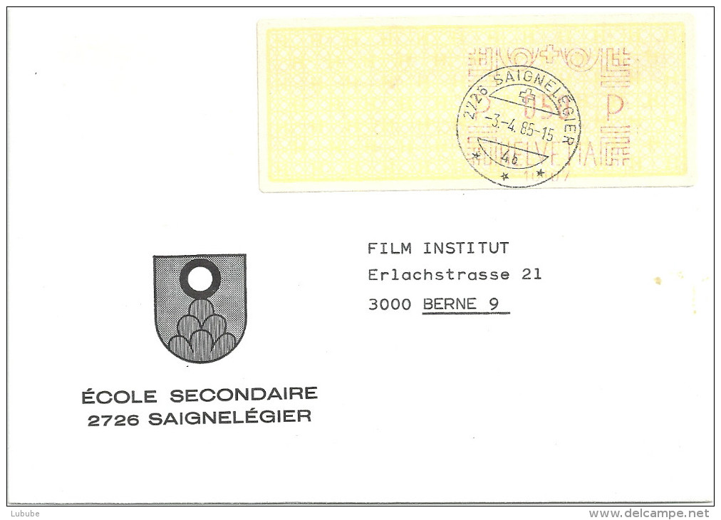 Motiv Brief  "Ecole Secondaire, Saignelégier"              1985 - Lettres & Documents