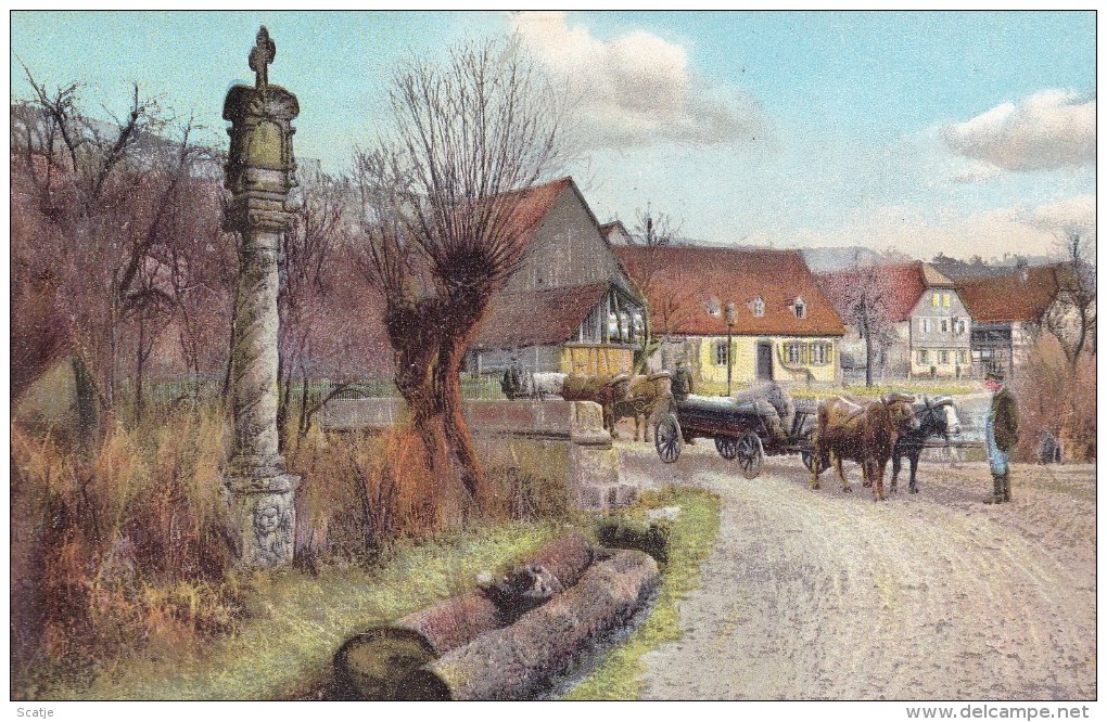 Waregem.  -  Prachtige LITHO -  Kaart;   Waereghem 18 Mars 1920 Naar  Deynze - Waregem