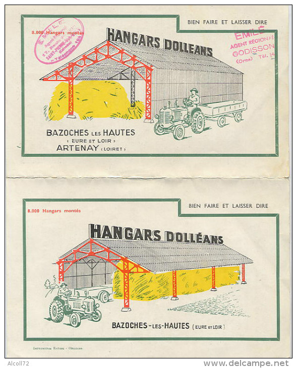 Publicité HANGARS Doléans - Bazoches Les Hautes (28) Artenay (45) - Agent Régional à Godisson (61) ( TRACTEUR ) - Publicités