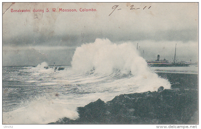 PC Ceylon - Colombo - Breakwater During S.W. Monsoon - 1911 (3125) - Sri Lanka (Ceylon)