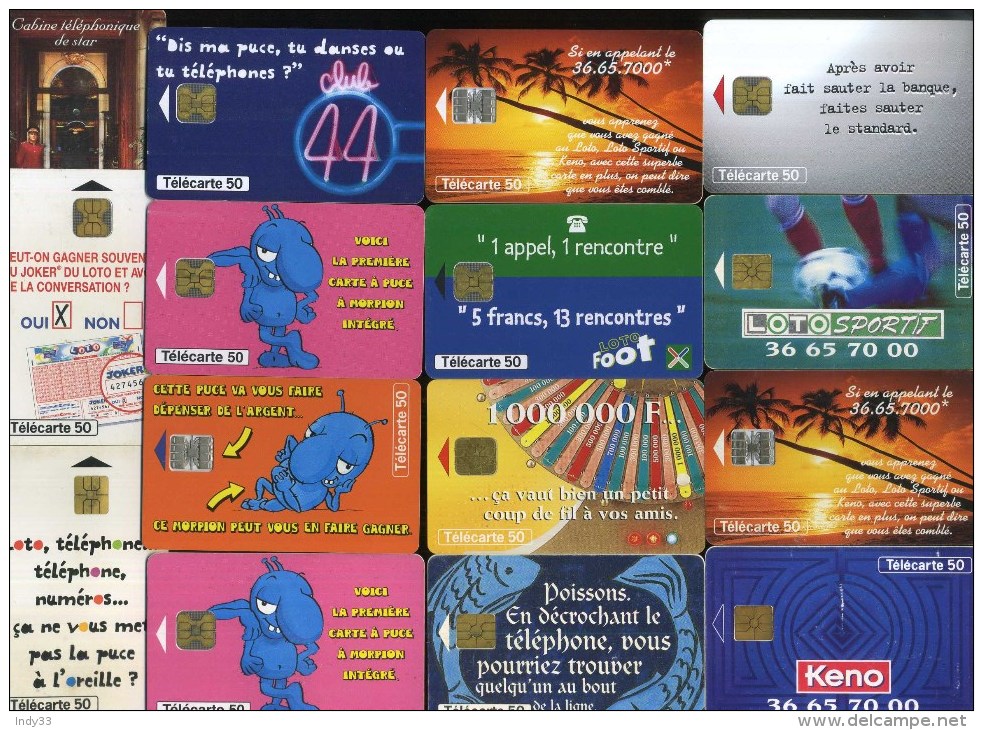 - FRANCE . LOT DE 40 TELECARTES COLLECTION FRANCAISE DES JEUX . DOUBLES DE COLLECTION . - Colecciones