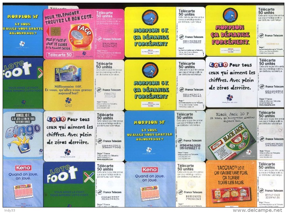 - FRANCE . LOT DE 40 TELECARTES COLLECTION FRANCAISE DES JEUX . DOUBLES DE COLLECTION . - Colecciones