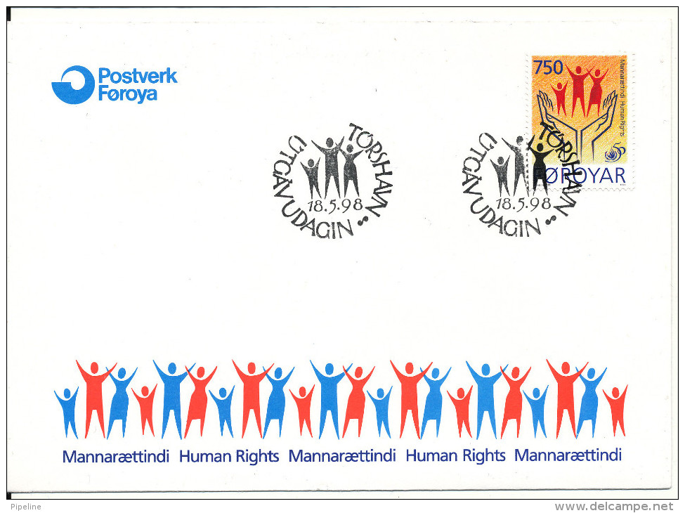 Faroe Islands FDC 18-5-1998 HUMAN RIGHTS With Cachet - Faroe Islands